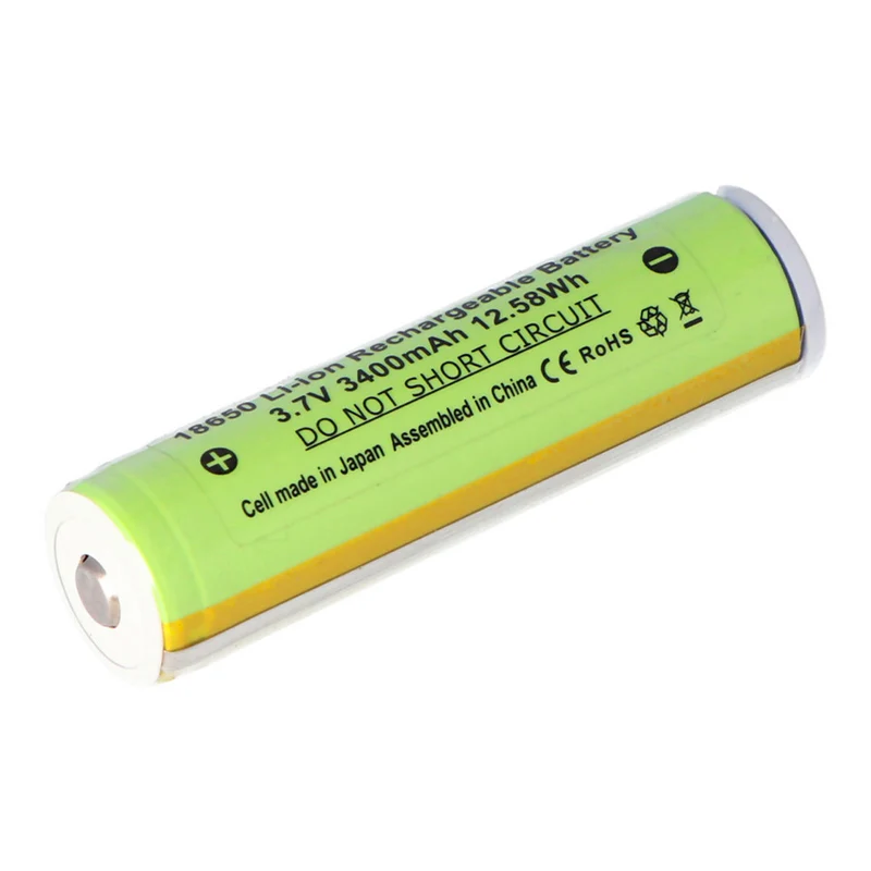 18650 Li Ion battery with 3400mAh and its own protective circuit, please note approx. 69 x 18.61mm