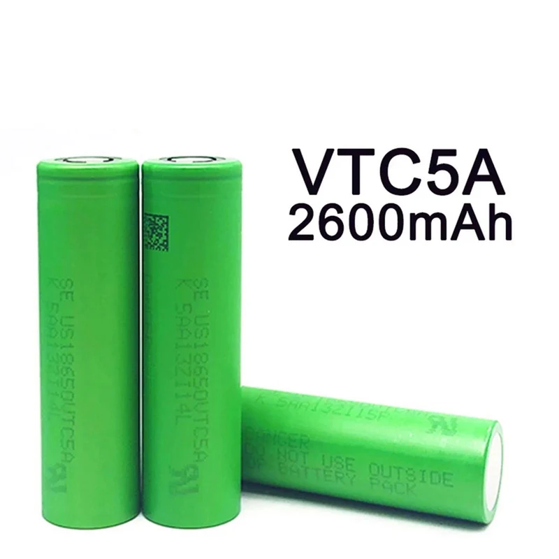 2pcs VTC5A 18650 2600mAh Accu Flat Top Battery