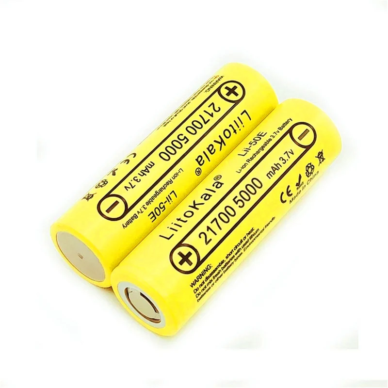 6 pieces 21700 4800 5000mAh lithium nickel battery 3.7V 50E kit 3.7V 15A output 5C discharge rate
