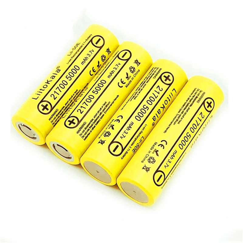 6 pieces 21700 4800 5000mAh lithium nickel battery 3.7V 50E kit 3.7V 15A output 5C discharge rate