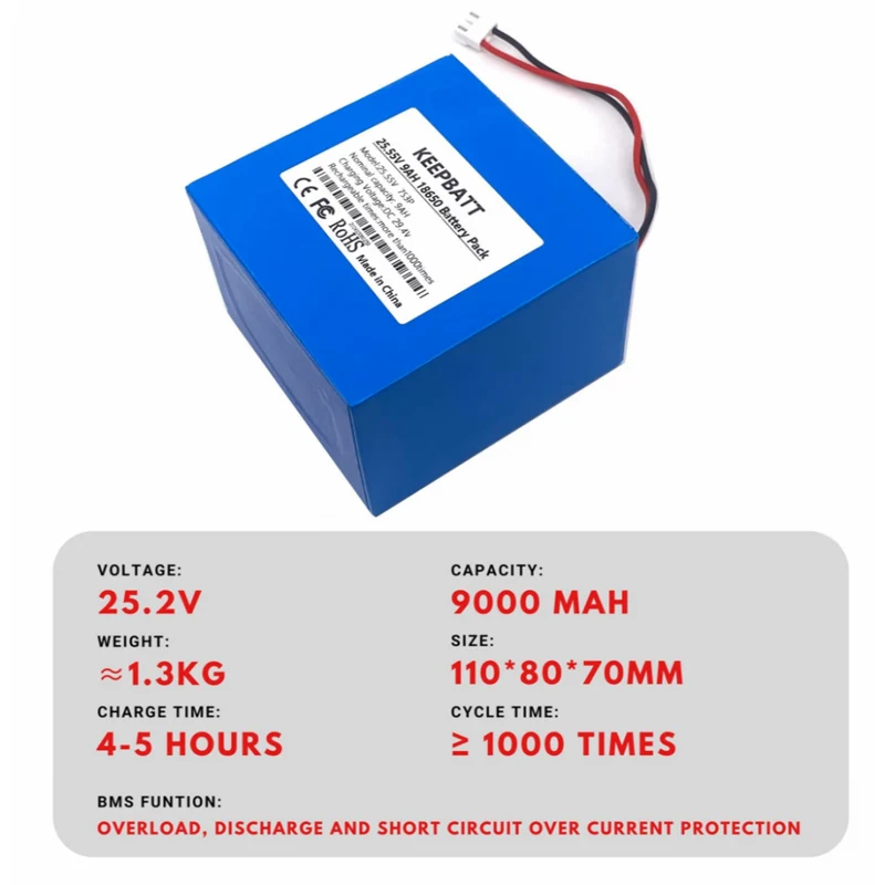 KEEPBATT 25.5V 7S3P 9Ah Replacement Battery for Aiper Seagull 3000 Wall-Climbing Cordless Pool Cleaner