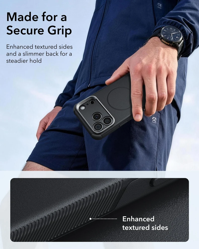 iPhone 18 Pro Bundle Cyber Tough Magnetic Case with Camera Control and Flex Stand, Plus Armorite®️ Screen Protector - Black