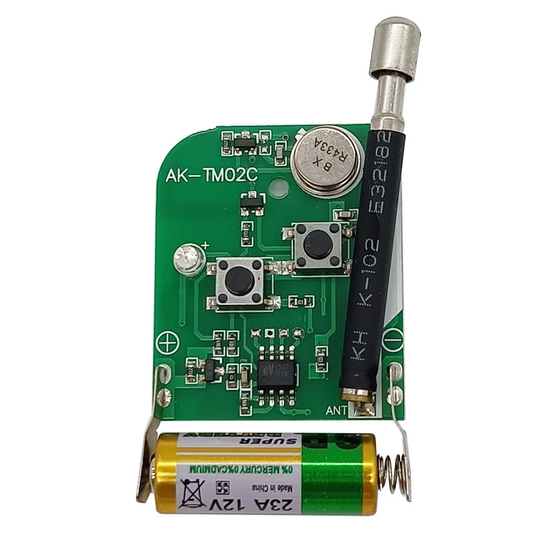 Mini télécommande sans fil 2 boutons avec chip EV1527 433Mhz 100M (Modèle 0021125)