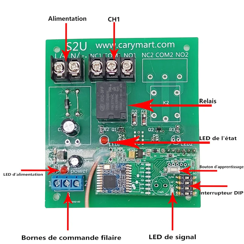 5000 Mètres Kit Interrupteur Télécommande Sans Fil Déclenchée par Contact Sec (Modèle: 0020692)