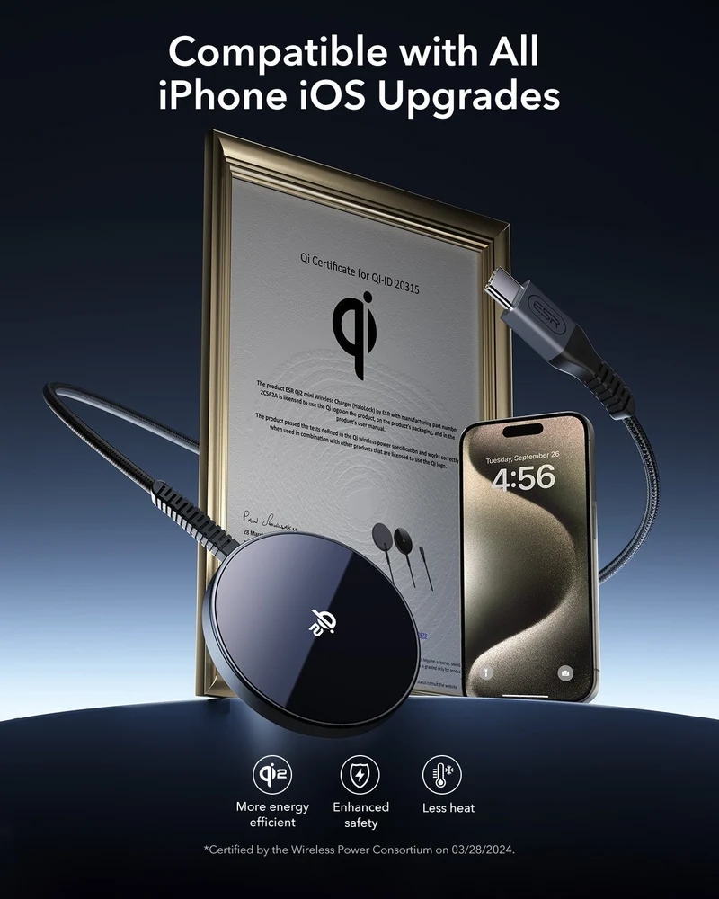 iPhone 17 Bundle Cyber Tough Magnetic Case (Camera Control, Stash Stand) and Magnetic Charging Pad (Qi2) - Black
