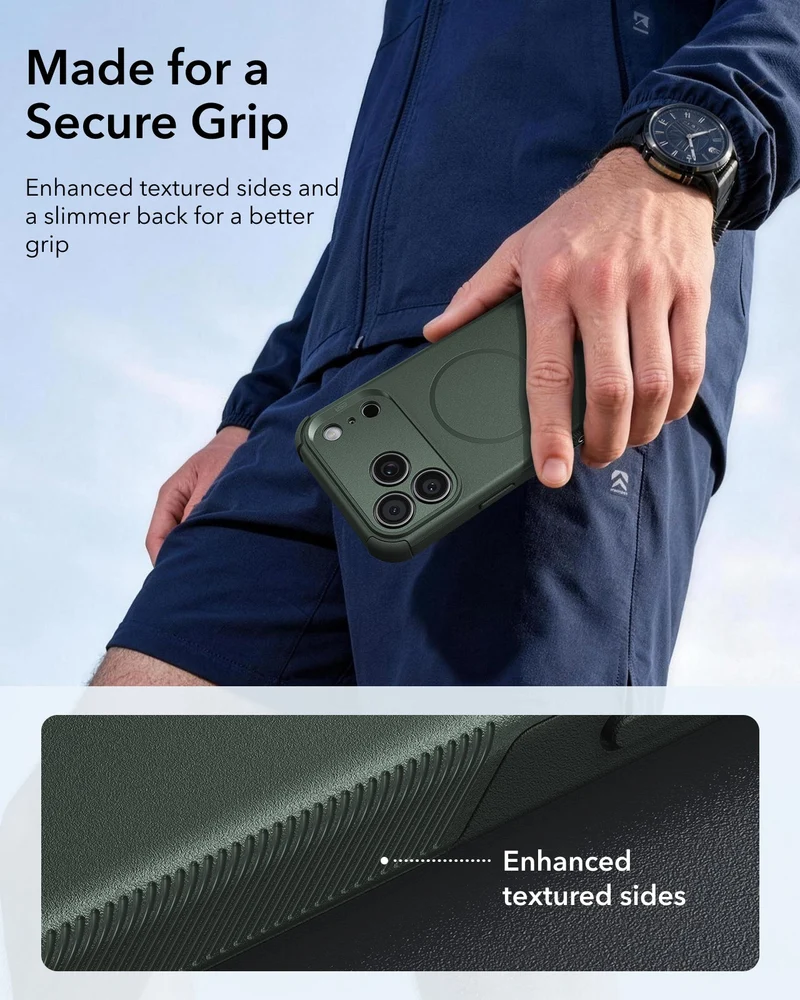 iPhone 18 Pro Max Cyber Tough Magnetic Case with Camera Control - Olive Green