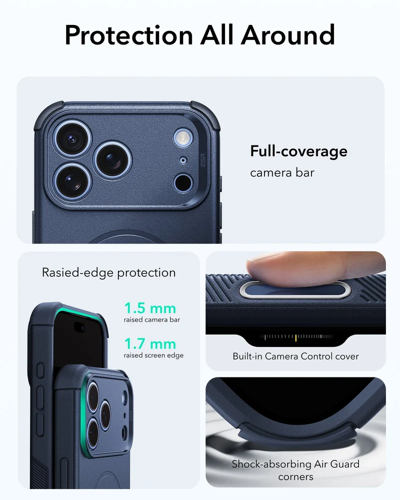 iPhone 18 Pro Max Bundle Cyber Tough Magnetic Case & Armorite®️ Screen Protector - Navy Blue