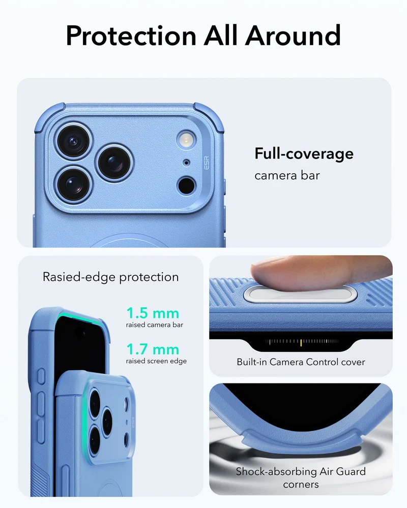 iPhone 18 Pro Bundle Cyber Tough Magnetic Case & Armorite®️ Screen Protector - Misty Blue