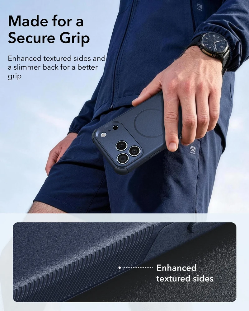 iPhone 18 Pro Bundle Cyber Tough Magnetic Case & Armorite®️ Screen Protector - Navy Blue