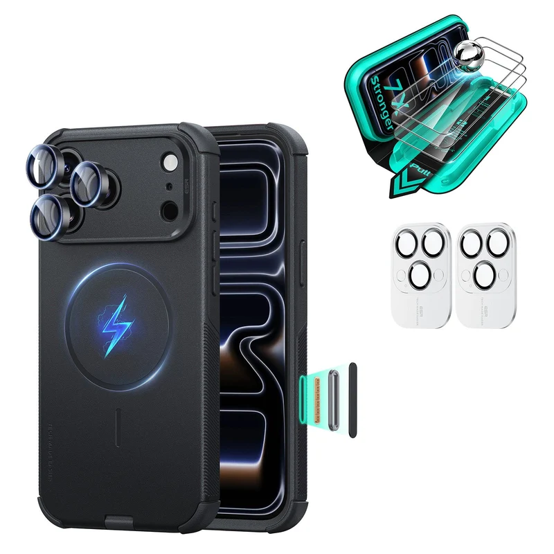iPhone 18 Pro Bundle Cyber Tough Magnetic Case & Armorite®️ Screen Protector - Black