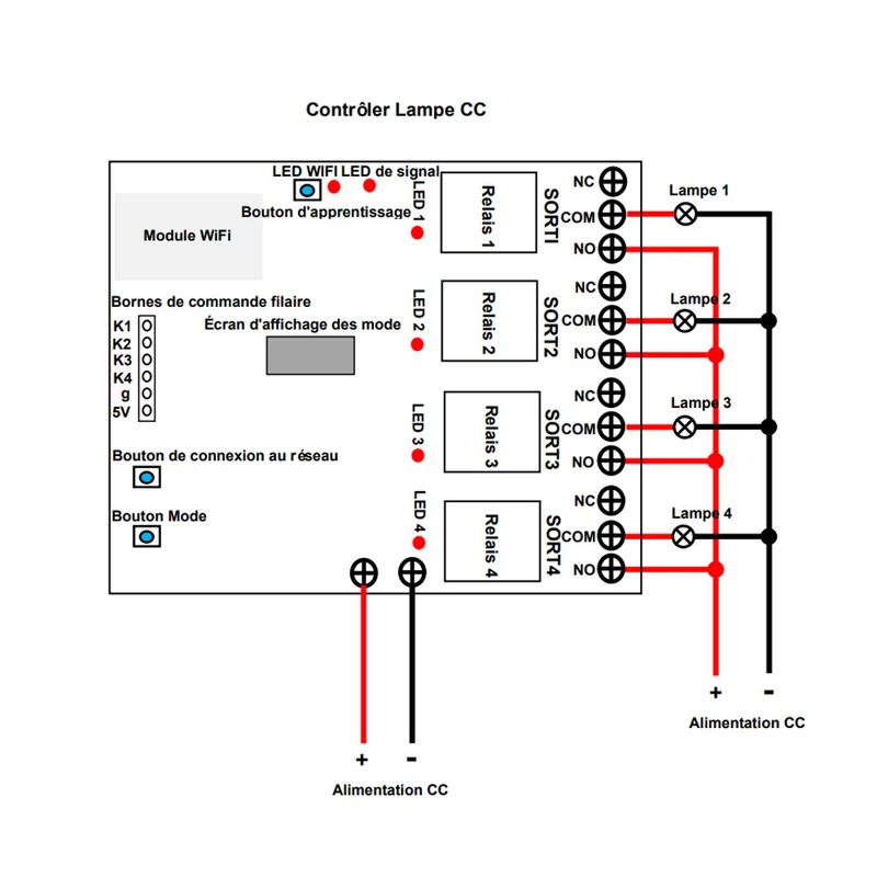 4 Voies Interrupteur Intelligent WIFI Avec Télécommande Sans Fil (Modèle: 0022015)