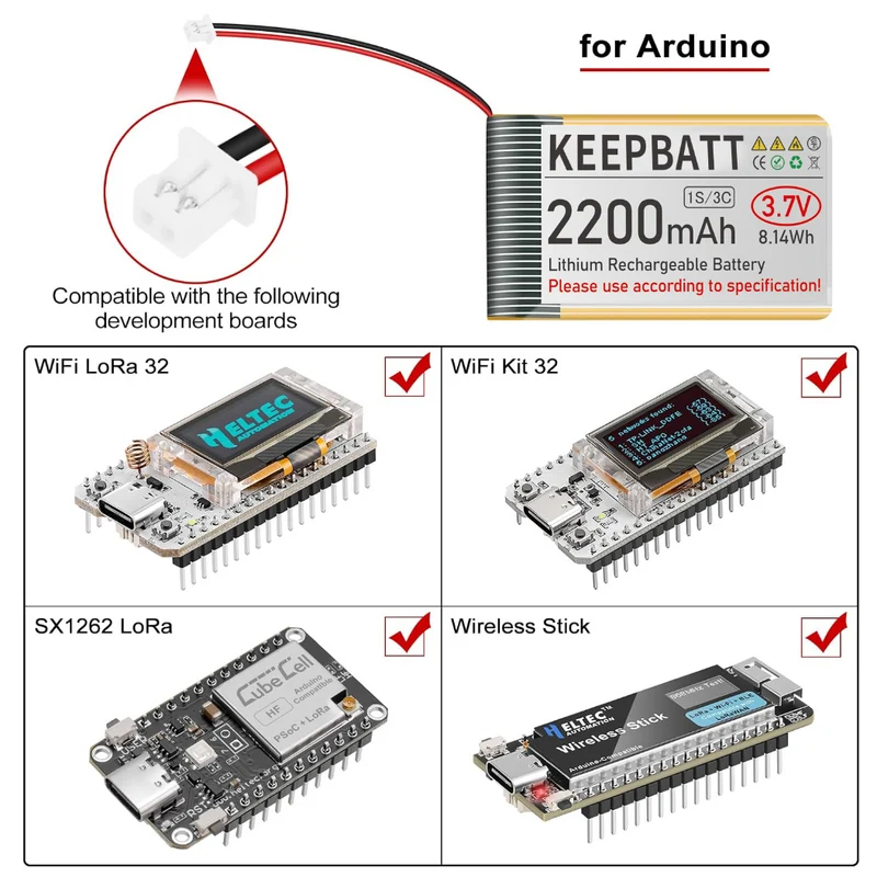 3.7V 2200mAh 903659 LiPo Battery Rechargeable 1S 3C with PCB MX1.25 Plug for Arduino ESP32 Development Board