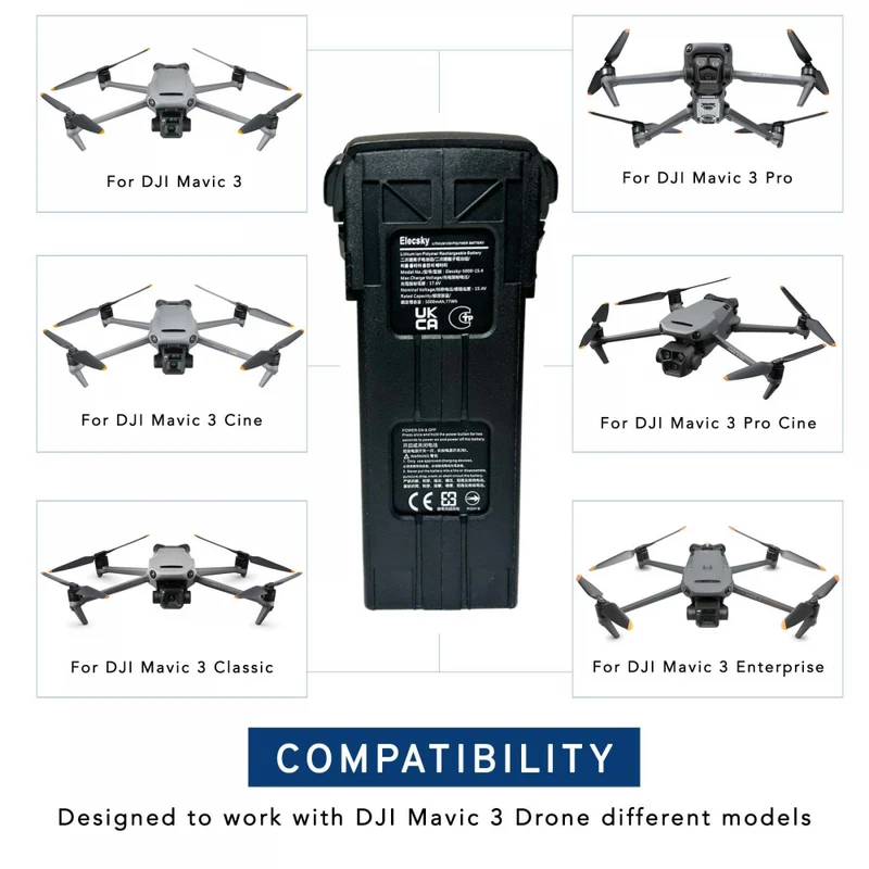Intelligent 15.4V 5000mAh High Capacity Drone Replacement Battery for DJI Mavic 3 Pro DJI Mavic 3 Cine