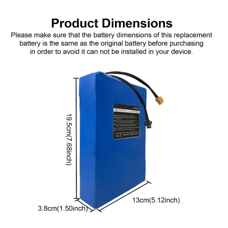 36V 8Ah Replacement Battery High Capacity Lithium Battery for Phantomgogo R1 E-Scooter