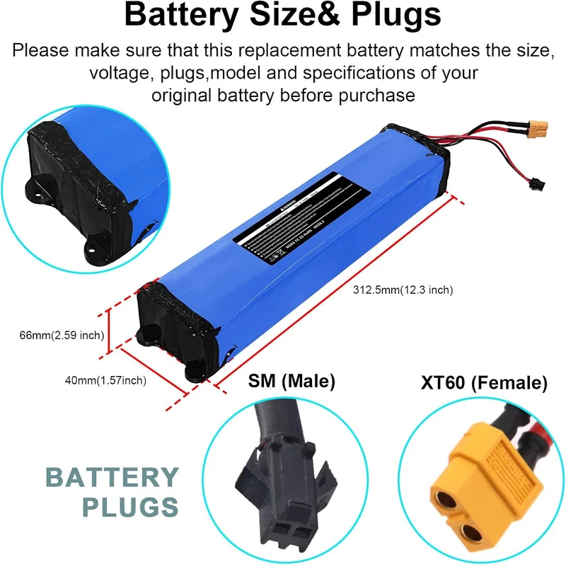 KEEPBATT 36V 7500mAh Electric Scooter Replacement Battery Pack Compatible For Hiboy S2 KS4 Electric Scooter