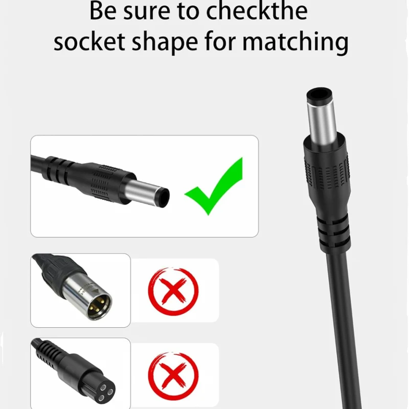 42V 2A IScooter Electric Scooter Charger Compatible with IScooter I8L, I9 Pro, 1S Isinwheel S9 Pro, S9 Max 36V Lithium Battery DC 5525 Plug