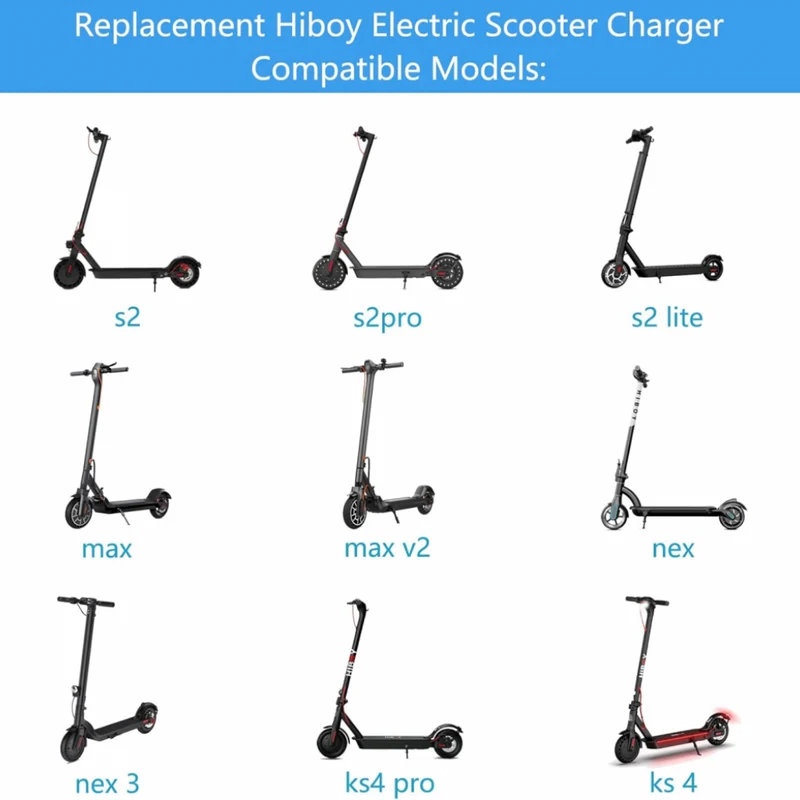 42V 2A Hiboy Electric Scooter Charger, Compatible with Hiboy S2 Pro, S2 Lite, KS4 Pro, NEX, Max Electric Scooters, with 5525 Connector