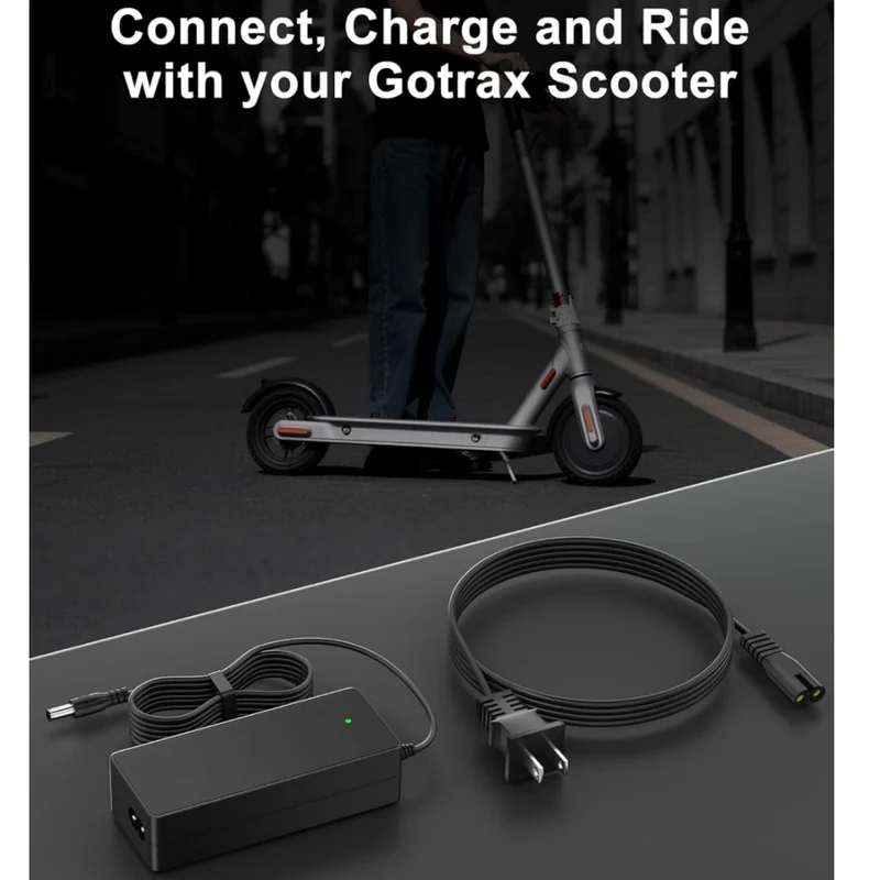 42V 2A Charger for Gotrax Electric Scooter Compatible with GotraX GXL V2, Apex, XR Ultra, Go Trax 36V Lithium Battery -5525 DC Plug