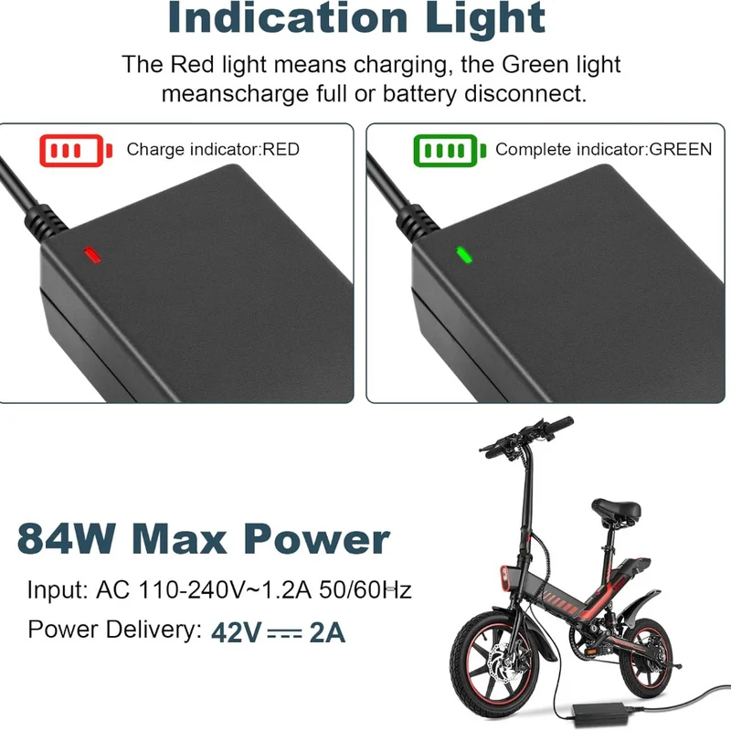 42V 2A Universal Scooter Charger with 7 Connections for 36V 10S Li-ion Battery 7 In 1 E-Scooter Charger for Jetson Gotrax Ninebot Bike
