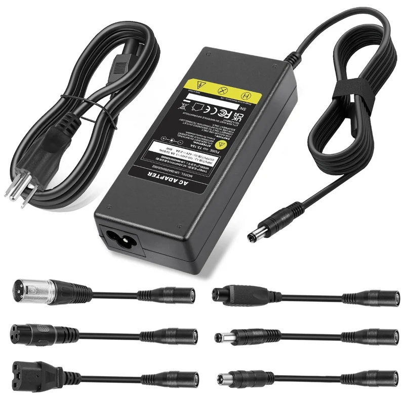 42V 2A Universal Scooter Charger with 7 Connections for 36V 10S Li-ion Battery 7 In 1 E-Scooter Charger for Jetson Gotrax Ninebot Bike