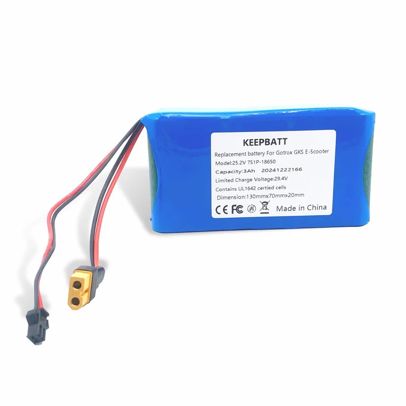 KEEPBATT 25.2V 3000mah Replacement Battery For Gotrax GKS E Scooter Battery 7S1P