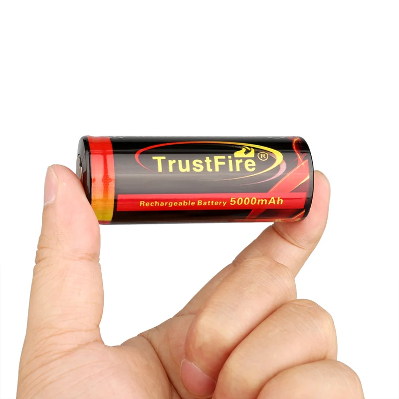 26650 Rechargeable 3.7V 5000mAh Li-ion Battery with Protected Board for LED Flashlight Torch Light