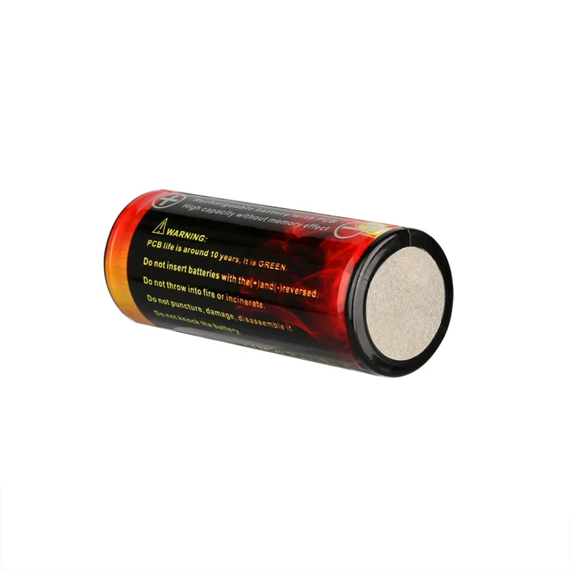 26650 Rechargeable 3.7V 5000mAh Li-ion Battery with Protected Board for LED Flashlight Torch Light