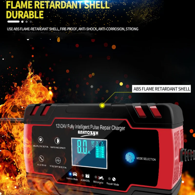 12V Car Battery Charger 24V Volt Motorcycle Battery Lead Acid Battery Repair Type AGM