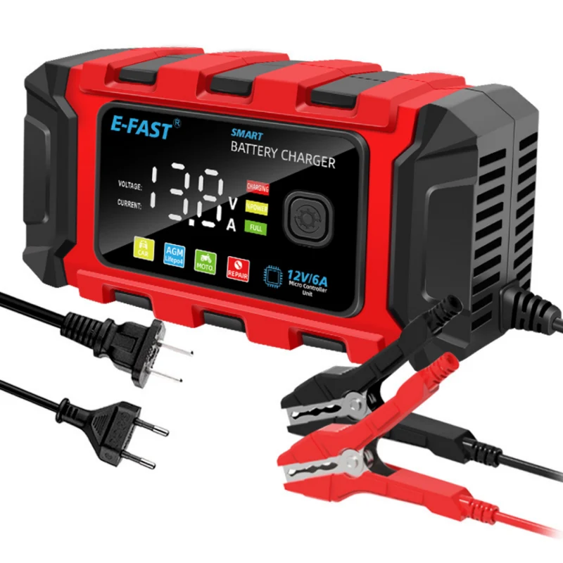 E-FAST Lead Acid Lithium Iron Battery Charger 12V Automotive Battery TK360 Charger for Motorcycle Battery Charge