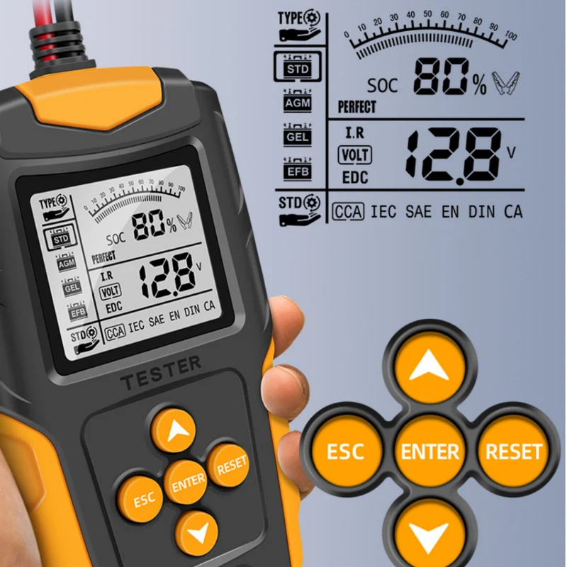 E-FAST Battery TK-100 Tester Digital Display 12V/24V Car Battery Internal Resistance Tester