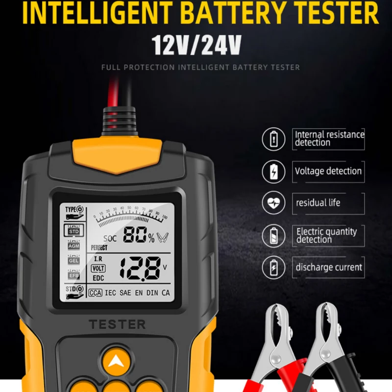 E-FAST Battery TK-100 Tester Digital Display 12V/24V Car Battery Internal Resistance Tester