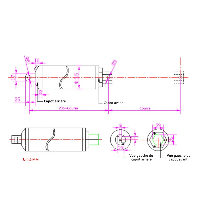 12V 24V vérin électrique rapide actionneur linéaire course 400 mm (Modèle: 0041568)