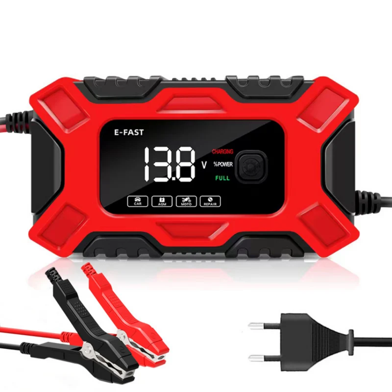 E-FAST Car Battery Charger Repair 12V Charger for Motorcycle Battery Charge Lead-acid Battery Charger
