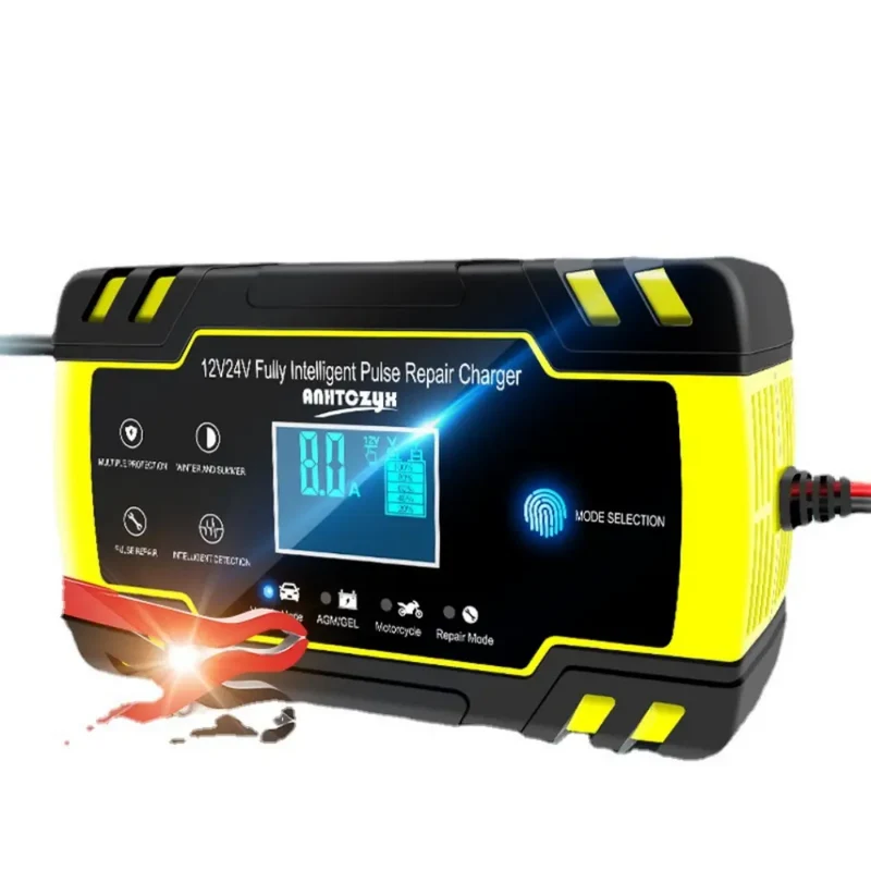 Anhtczyx 12V 24V Lead-acid Battery Charger Car Battery Charger for Motorcycle Battery AGM