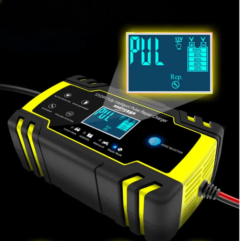 Anhtczyx 12V 24V Lead-acid Battery Charger Car Battery Charger for Motorcycle Battery AGM