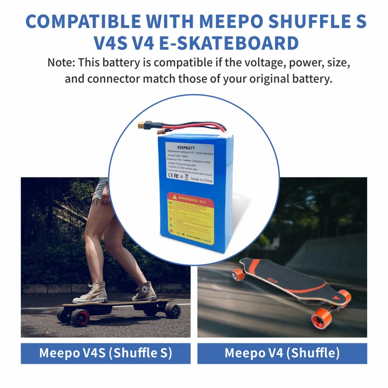 36V 7AH replacement e-scooter lithium battery e-skateboard for Meepo Shuffle S V4S V4