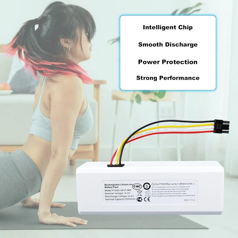 14.4V 5200mAh Robot Roborock Replacement Battery for Xiaomi 1C P1904-4S1P-MM Sweeping Vacuum Cleaner Mijia 1C Dreame MC1808 SKV4093GL