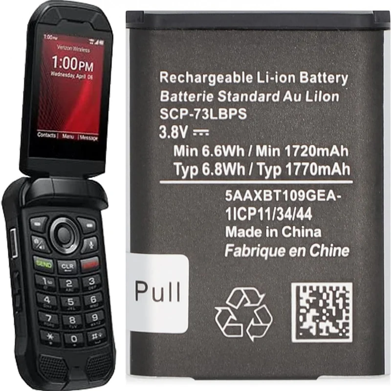 SCP-73LBPS 3.8V 1770mAh Battery for Kyocera DuraXV Extreme E4810 Verizon Flip Phone SCP73LBPS