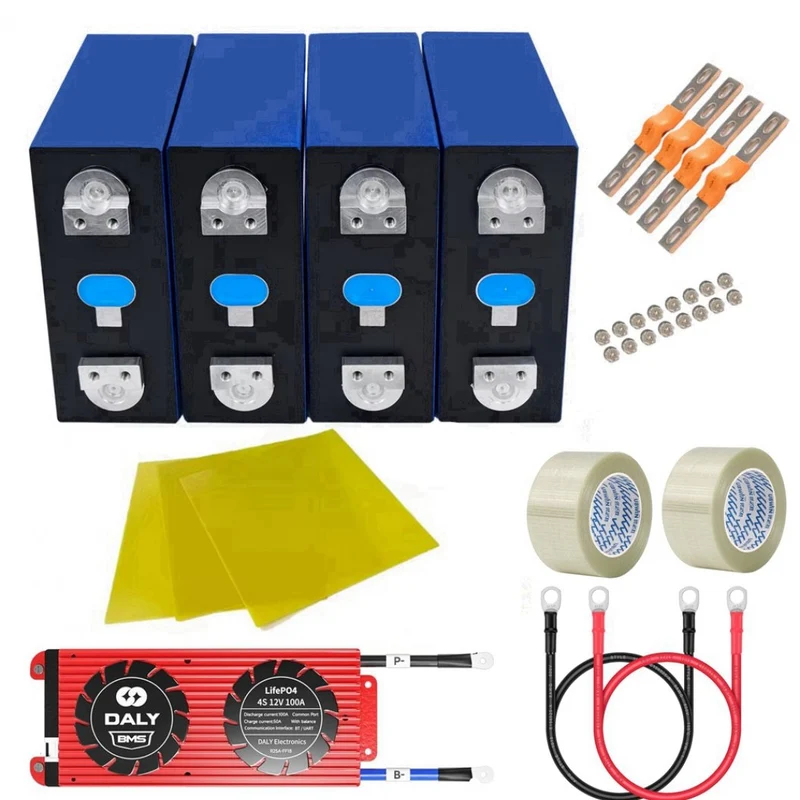 EVE 4PCS 3.2V 280AH Lifepo4 Battery Cells With Daly 4S 12V 100A LiFePO4 BMS PCB Power Supply for RV Boat Off Grid Solar System