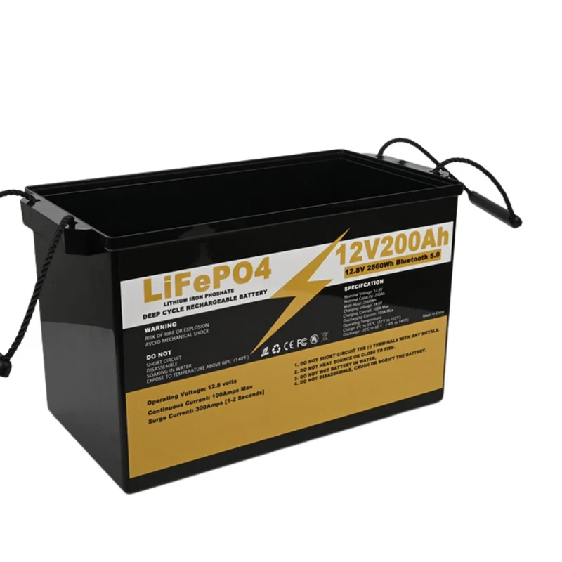 LiFePo4 12V 200AH Battery with Bluetooth BMS 12.8V Solar System Energy Storage Battery Pack for RV trailer
