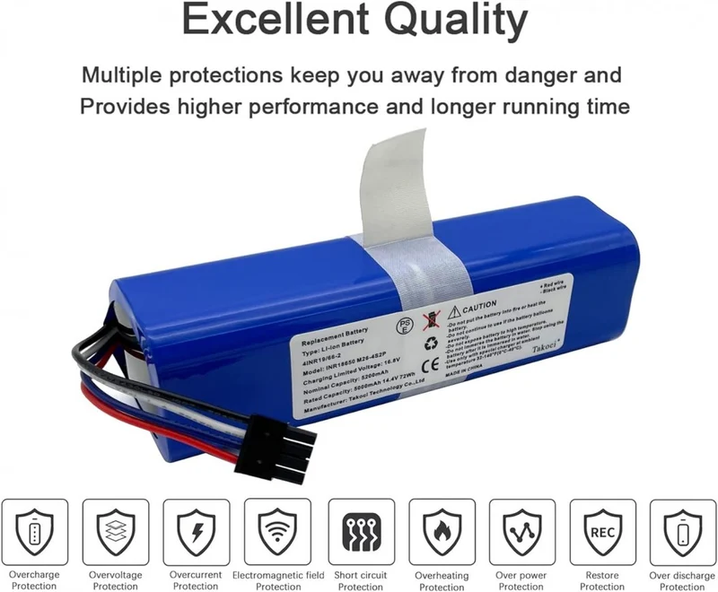 14.4V 5200mAh Battery for Eufy Robovac L70 Hybrid Series Robot Vacuum Lithium Ion Replacement Battery
