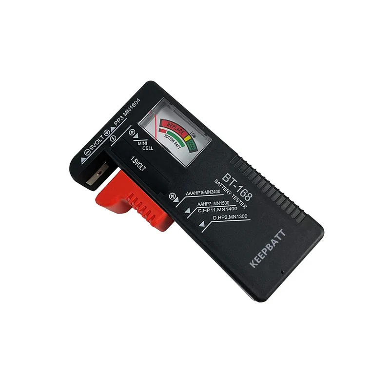 KEEPBATT Universal Battery Tester Checker for AAA AA C D 9V 1.5V Button Cell Batteries