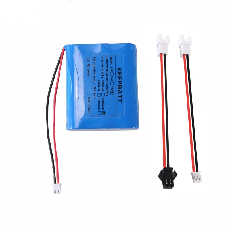 KEEPBATT 12V 3500mah 18650 Lithium Ion Battery Pack Rechargeable PCB with XH-2.54 Plug Conversion Lines