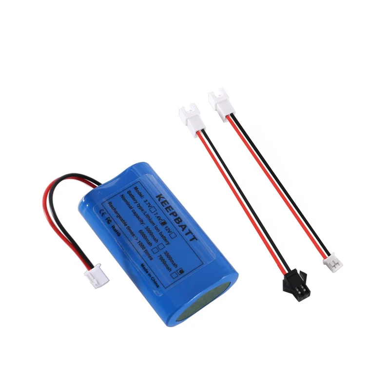 KEEPBATT 18650 7.4V 3500mah Lithium Ion Battery Pack Rechargeable PCB with XH-2.54 Plug Conversion Lines