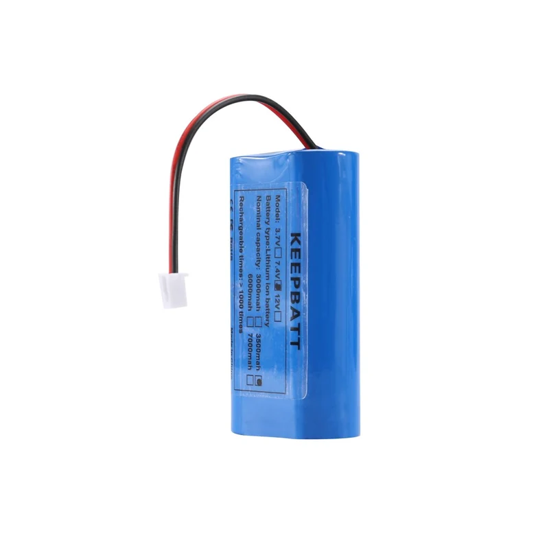 KEEPBATT 18650 7.4V 3500mah Lithium Ion Battery Pack Rechargeable PCB with XH-2.54 Plug Conversion Lines