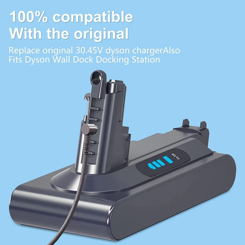 30.45V Charging Cable Charger for Dyson V10 V11 SV20 SV22 Vacuum Cleaner 6ft Dyson Power Supply