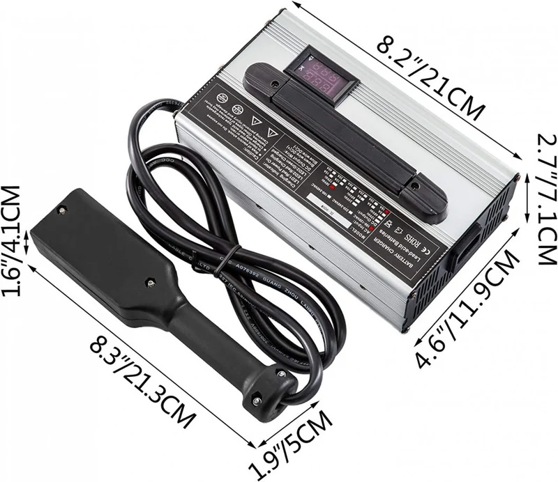 36V 18A Golf Cart Battery Charger With Connector Plug LED Status Light Charging Ez Go Club Car