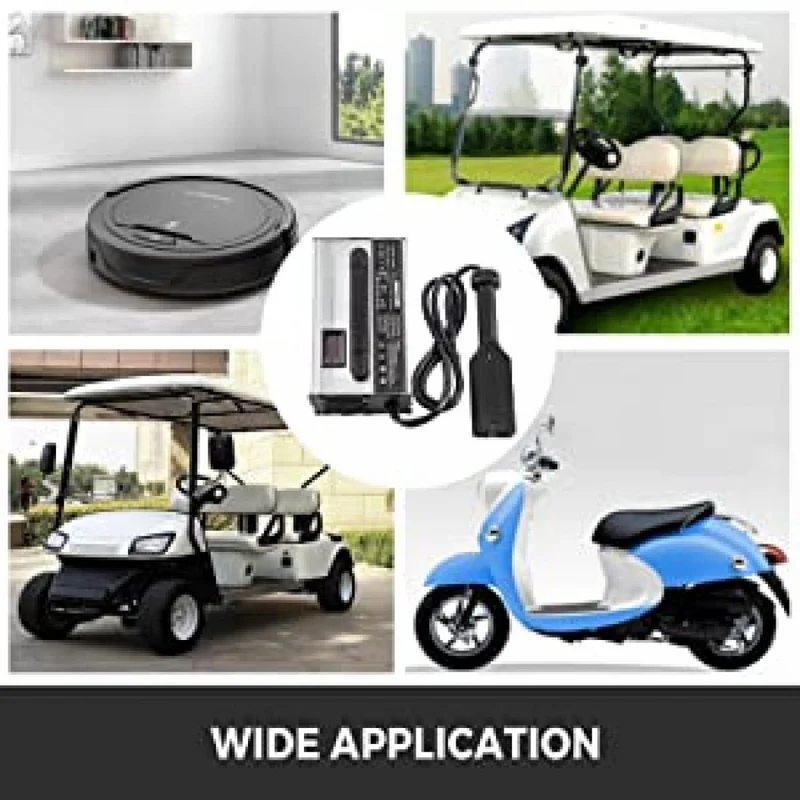 36V 18A Golf Cart Battery Charger With Connector Plug LED Status Light Charging Ez Go Club Car