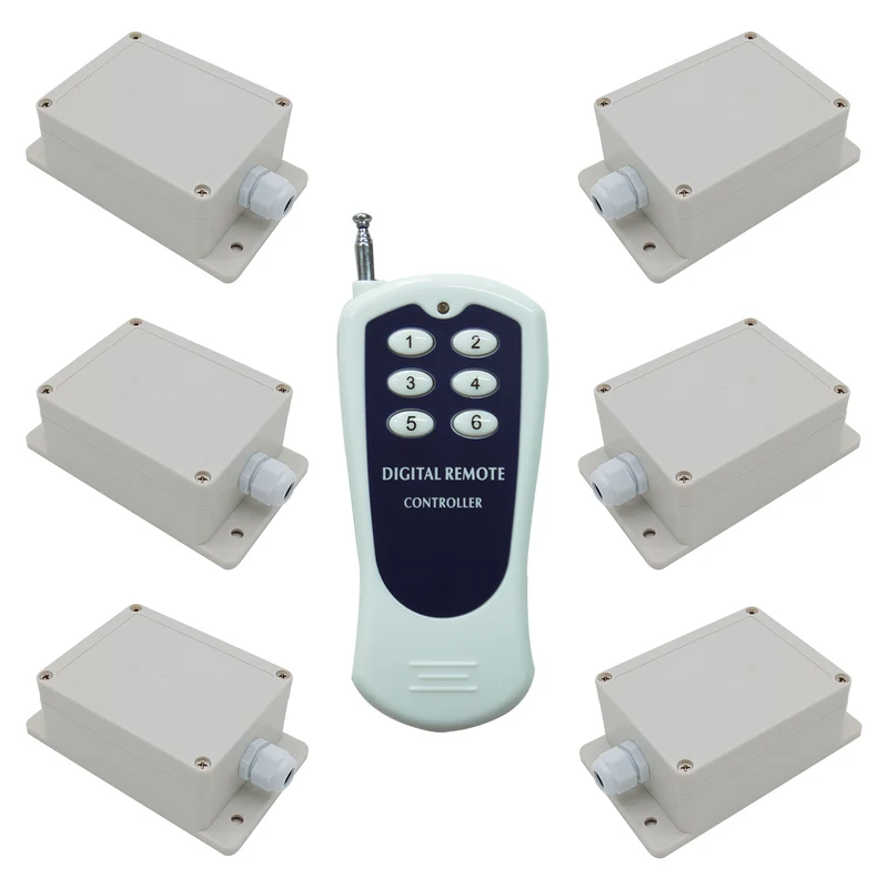 Kit Interrupteur Télécommande Sans Fil 230V 10A - 6 Récepteurs et 1 Émetteur (Modèle: 0020433)