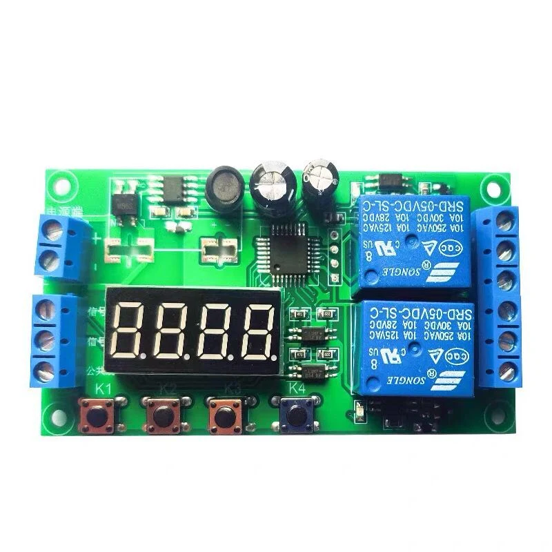12V Module de Temps avec 2 Canaux 10A Sortie Relais